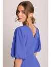 Stylove S399 Sukienka z bufiastymi rękawami - niebieska