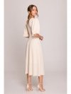 Stylove S400 Sukienka z bufiastymi rękawami - śmietankowa