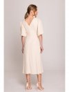 Stylove S400 Sukienka z bufiastymi rękawami - śmietankowa