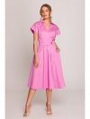 Stylove S401 Bawełniana sukienka z kołnierzykiem - liliowa