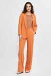 Nife Spodnie wide leg z gumą w pasie- pomarańczowy - SD113