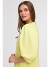 BeWear B291 Sukienka z bufiastymi rękawami - cytrynowa