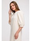 BeWear B291 Sukienka z bufiastymi rękawami - waniliowa
