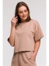 BeWear B294 Bluza oversize z krótkimi rękawami - mokka