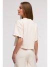 BeWear B294 Bluza oversize z krótkimi rękawami - waniliowa