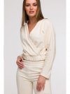 BeWear B296 Spodnie dresowe z przeszyciami - waniliowe