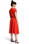BeWear B067 Sukienka z rozkloszowanym dołem czerwona