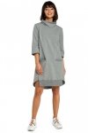 BeWear B089 Sukienka z golfem - szara