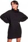 Be Knit BK030 Długi sweter z golfem - antracyt