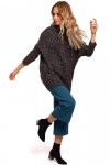 Moe M470 Sweter półgolf melanż - grafitowy