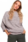 Moe M470 Sweter półgolf melanż - szary