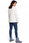 Be Knit BK038 Sweter ze splotem typu warkocz - ecru