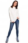 Be Knit BK038 Sweter ze splotem typu warkocz - ecru