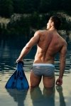 Alpha Male Kąpielówki Ergo Belt Biało-czarne paski