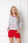 Aruelle Piżama Cookie Short Grey-Red