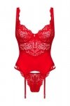 Obsessive Gorset i stringi Amor Cherris czerwony