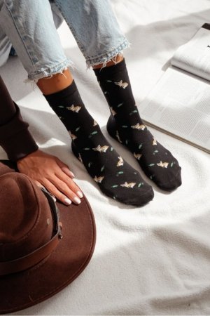 MILENA Skarpetki damskie Lisy i liście 0200.182