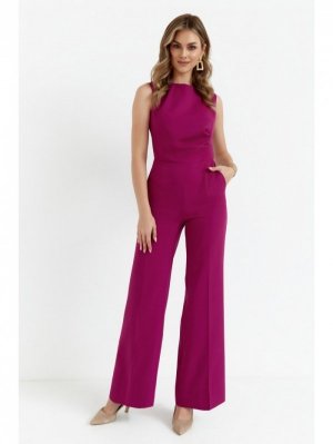 Stylove S115 Kombinezon z szerokimi nogawkami - rubinowy