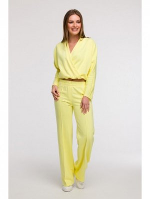 BeWear B296 Spodnie dresowe z przeszyciami - cytrynowe