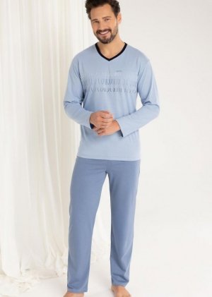 Regina PIŻAMA REGINA MĘSKA 495 NIEBIESKI