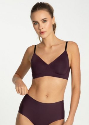 Julimex BIUSTONOSZ JULIMEX DARK PLUM SIMPLE T-SHIRT BRA