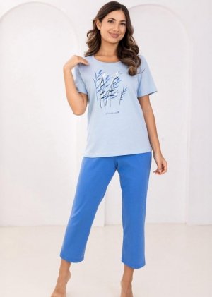 Regina PIŻAMA REGINA DAMSKA 740 NIEBIESKI XXL-3XL