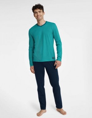 Henderson Piżama Udon 40944-66X Turkusowo-Granatowy