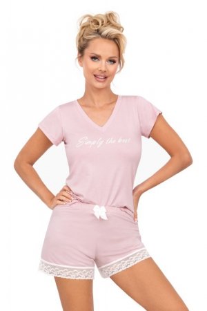 Donna Piżama Simply 1/2 Powder Pink