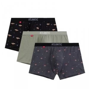 Atlantic Bokserki 211 3-pak cza/zie/grf