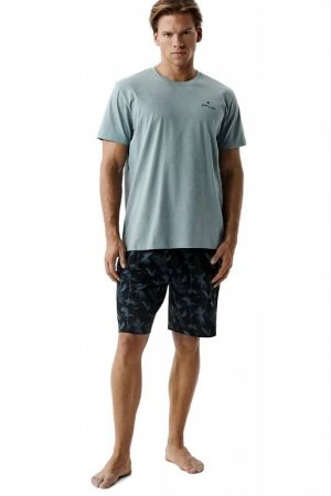 Atlantic Piżama męska NMP 399 mięta/granat