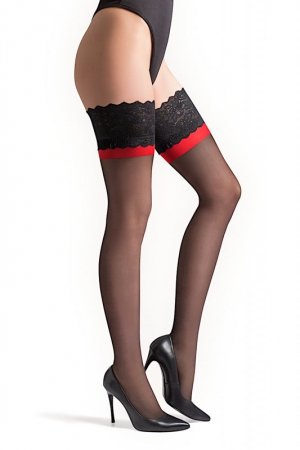 Gabriella Pończochy Victoria 474 nero/red/nero