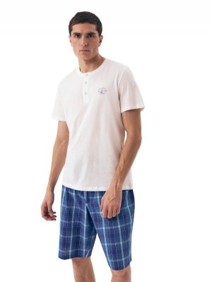 Esotiq-Henderson Piżama męska Dock 42616 biała