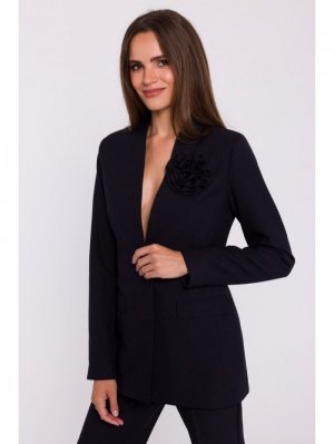 Stylove S370 Marynarka z kwiatkiem - czarna - WYSYŁKA 24H