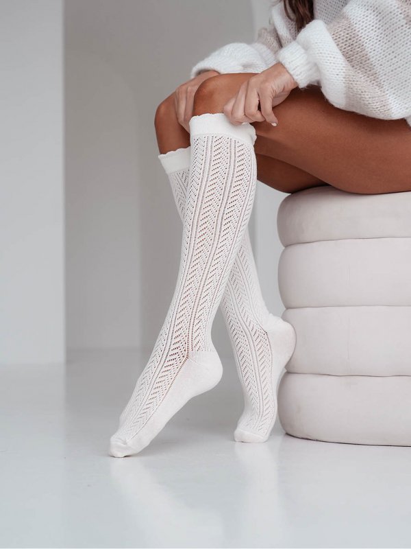 MILENA Podkolanówki 330 AŻUR DAMSKIE 001