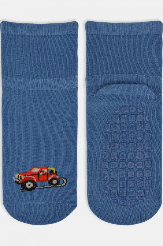 NOVITI SKARPETY BAWEŁNIANE Z SILIKONEM JEANS SB009
