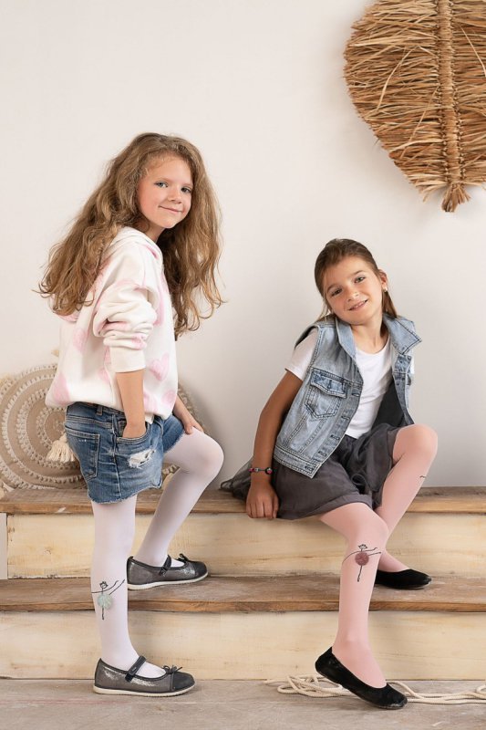 KNITTEX Dziecięce rajstopy z mikrofibry z doszytą aplikacją LINE DANCER DR2520