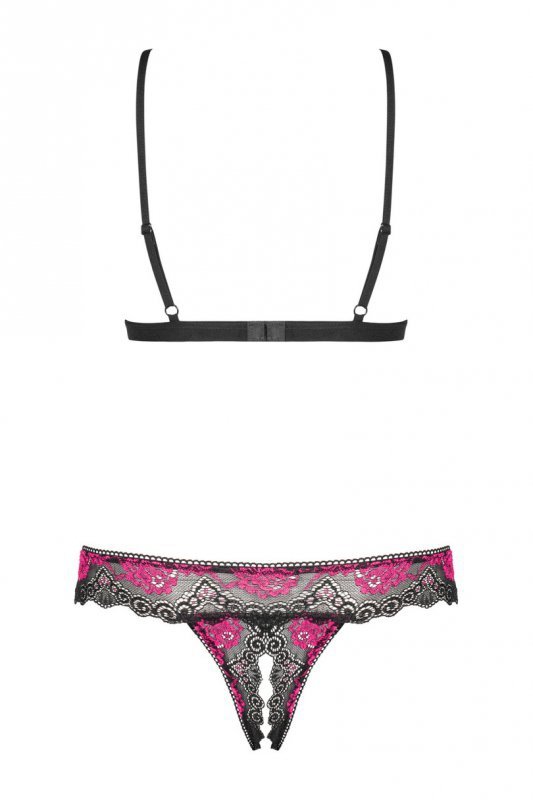 OBSESSIVE TULIA KOMPLET 2-CZĘŚCIOWY OTWARTY CZARNY