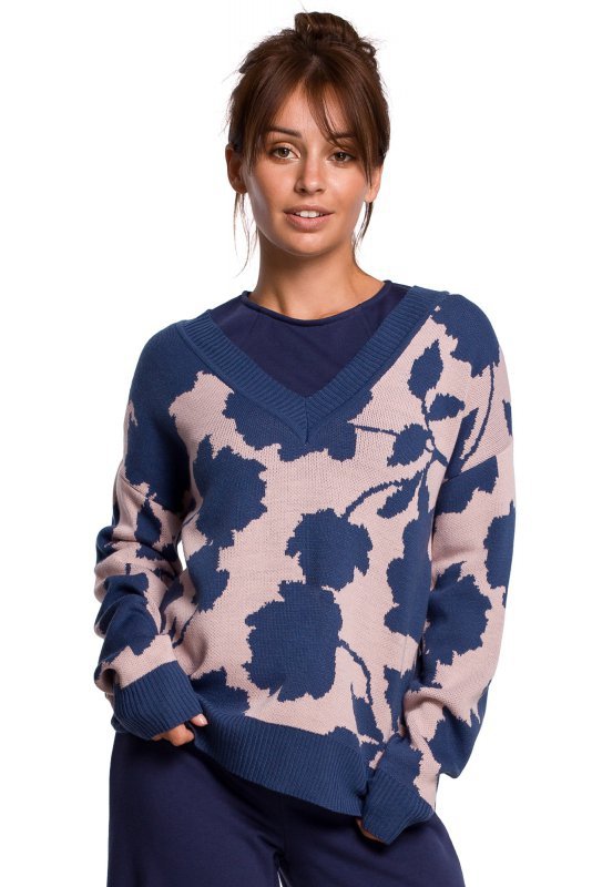 Be Knit BK056 Sweter w kwiaty - model 2