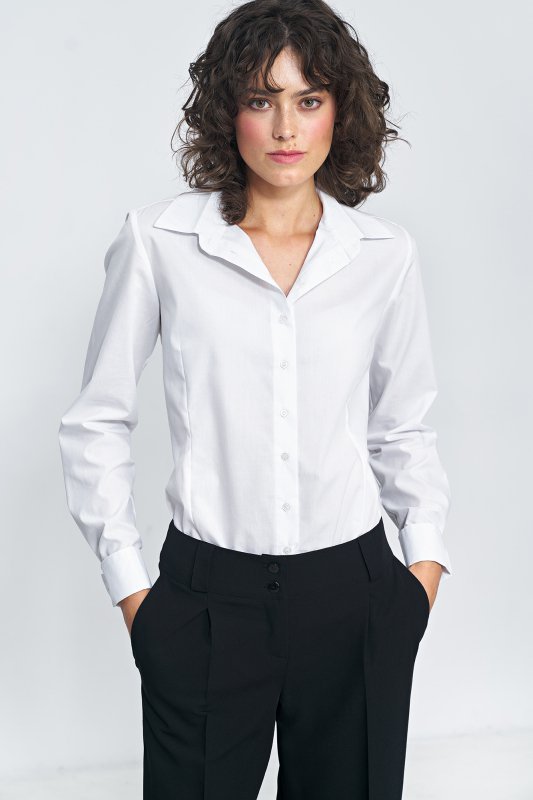 Nife Elegancka biała koszula - K71