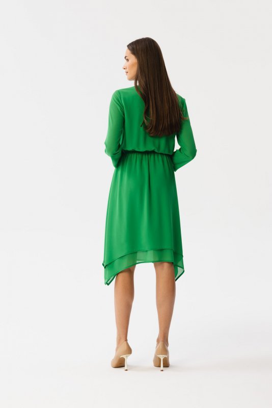 Stylove S354 Sukienka warstwowa szyfonowa - soczysty zielony
