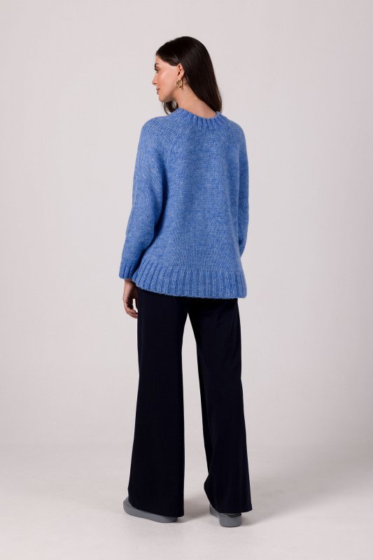 Be Knit BK105 Sweter z nietoperzowymi rękawami - lazurowy