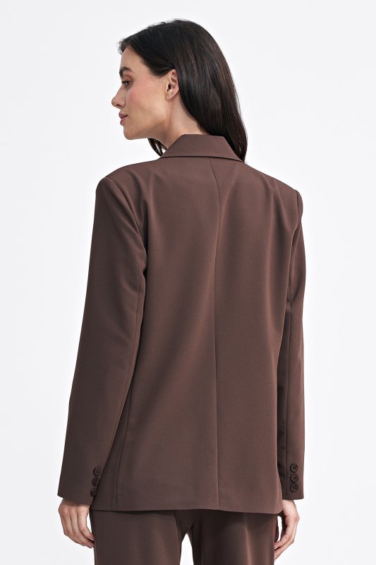 Nife Marynarka oversize, dwurzędowa - brąz - Z69