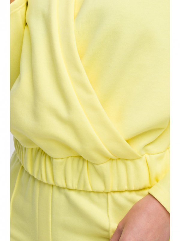 BeWear B292 Bluza z kopertowym dekoltem - cytrynowa
