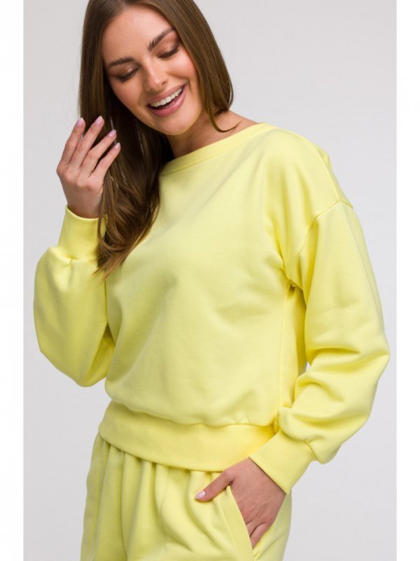 BeWear B293 Bluza z otwartymi plecami - cytrynowa