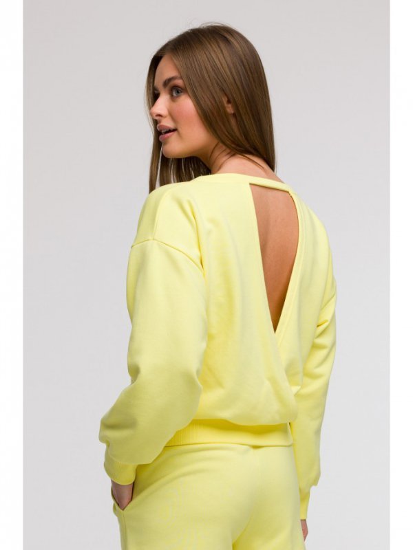 BeWear B293 Bluza z otwartymi plecami - cytrynowa