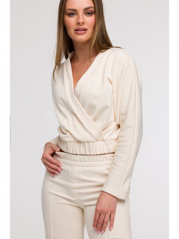 BeWear B296 Spodnie dresowe z przeszyciami - waniliowe