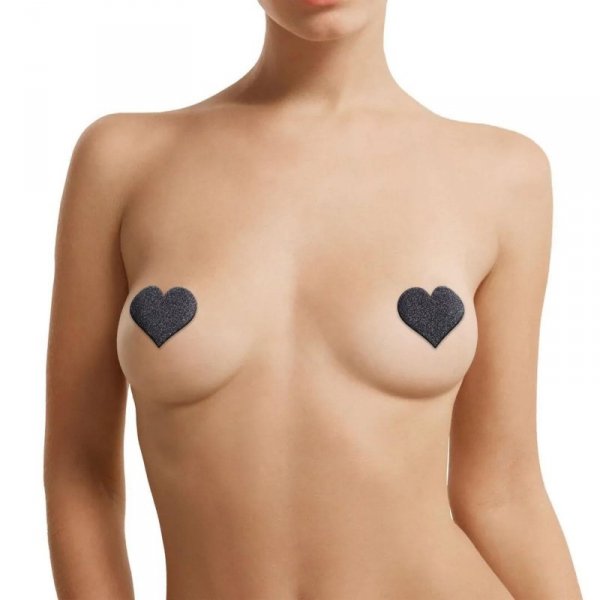 Le Désir Nipple Cover Set - Cross Star Heart - Black