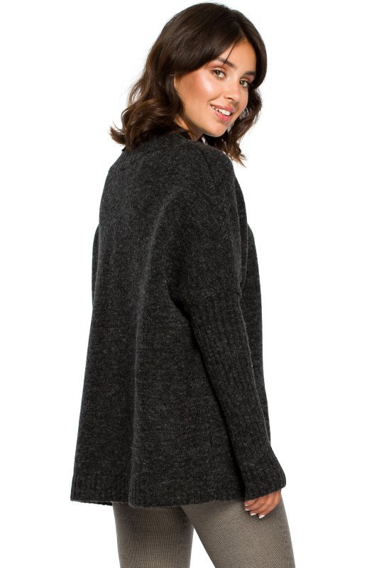 Be Knit BK009 Sweter zakładany przez głowę - antracyt