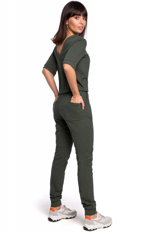 BeWear B104 Kombinezon z dekoltem na plecach - khaki