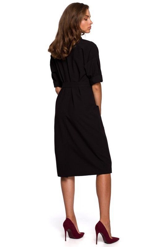 Stylove S230 Sukienka z dużymi kieszeniami - czarna